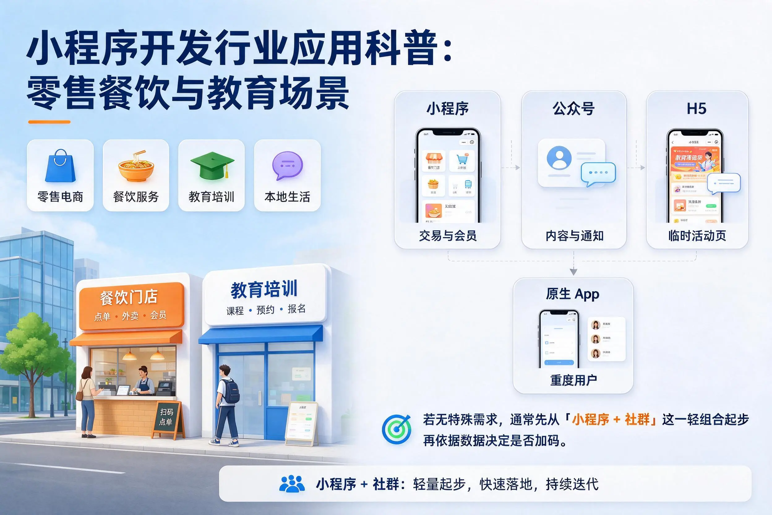 连云港小程序开发行业应用科普:零售餐饮与教育场景