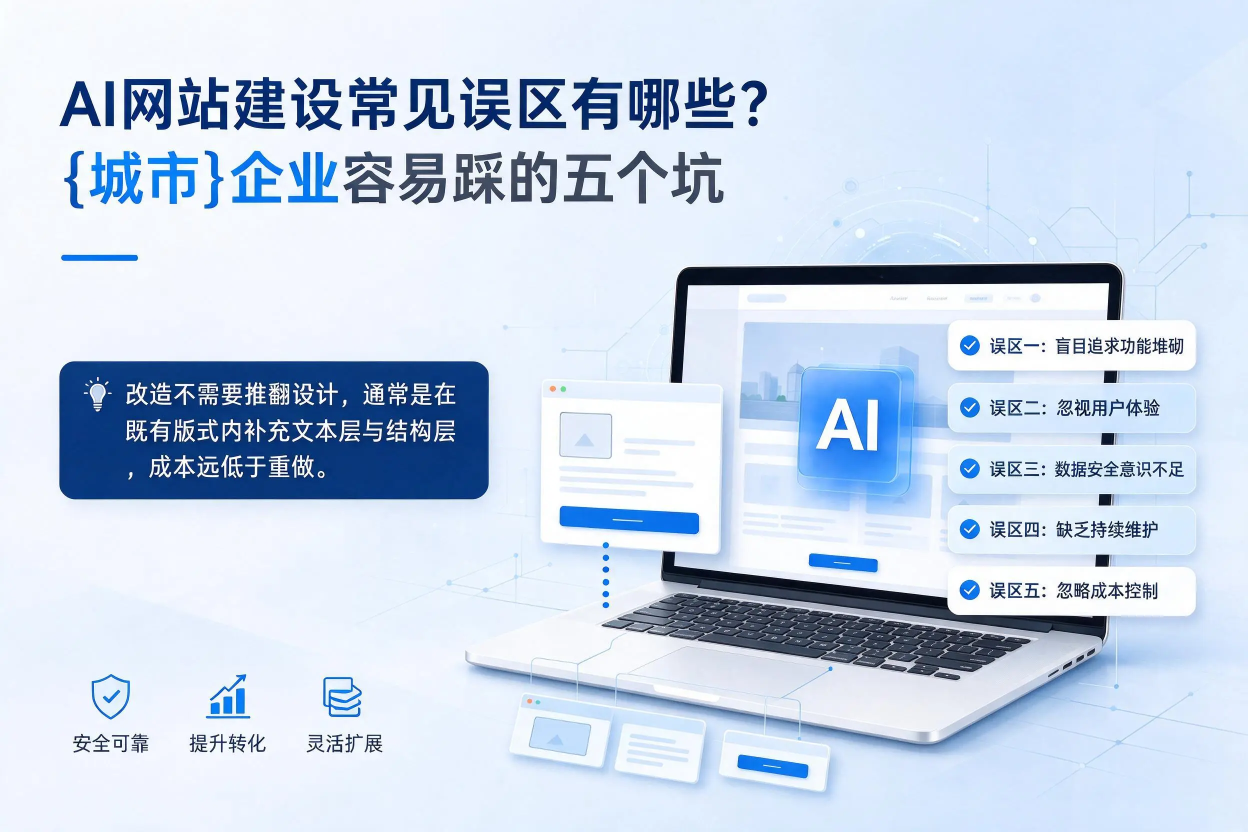 AI网站建设常见误区有哪些？连云港企业容易踩的五个坑