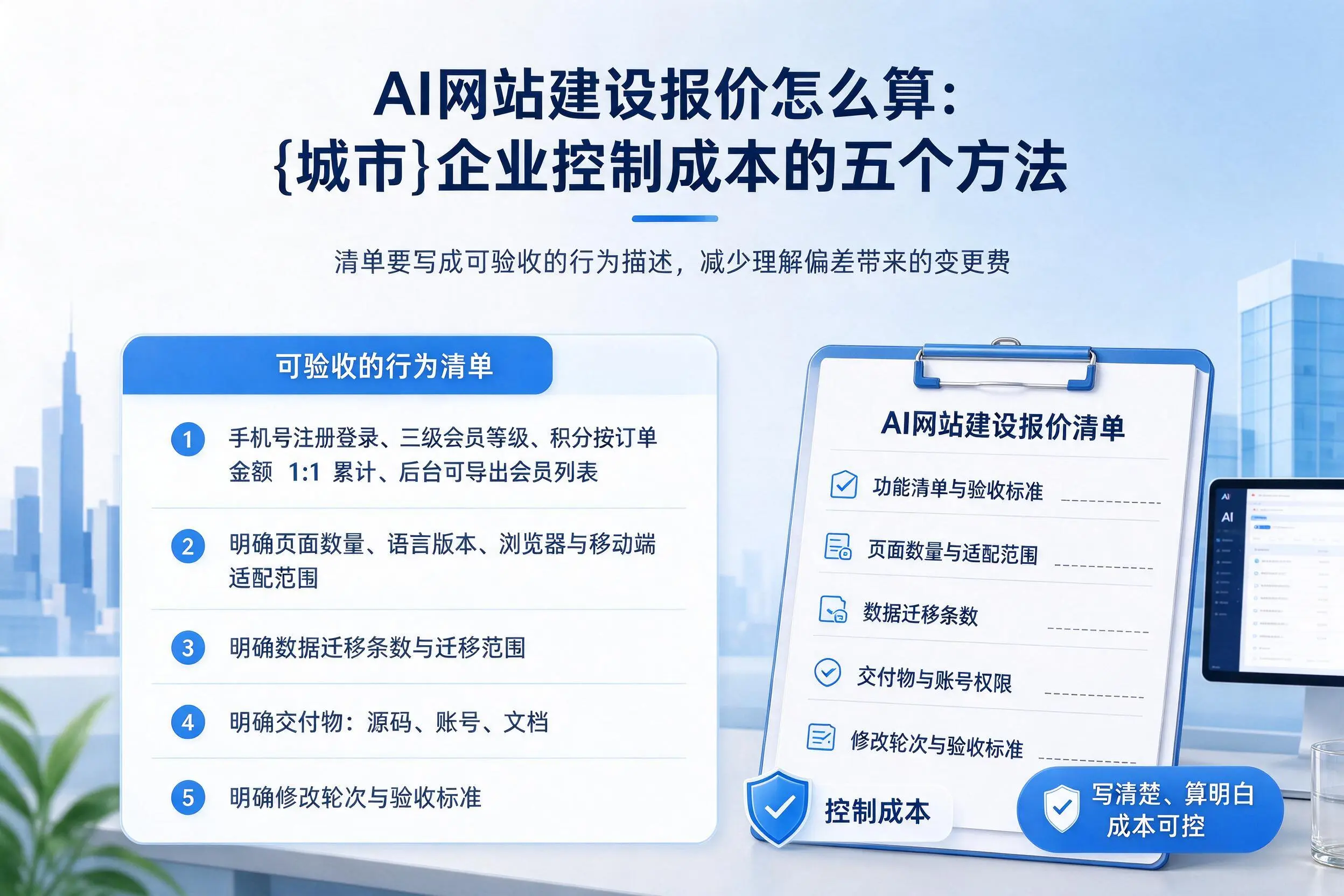 AI网站建设报价怎么算：连云港企业控制成本的五个方法